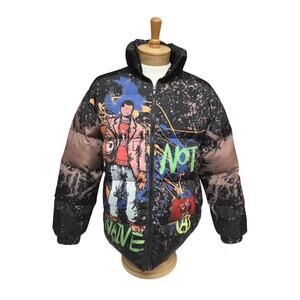 Once Again Rare Graffiti Puffer Jacket Mens Xl Not Naive